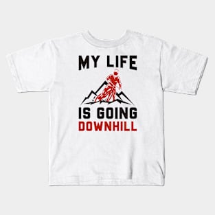 Downhill Mountain Biking Kids T-Shirt